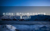 吃瓜网友：国产SUV精品到底咋回事 · 爆点6547